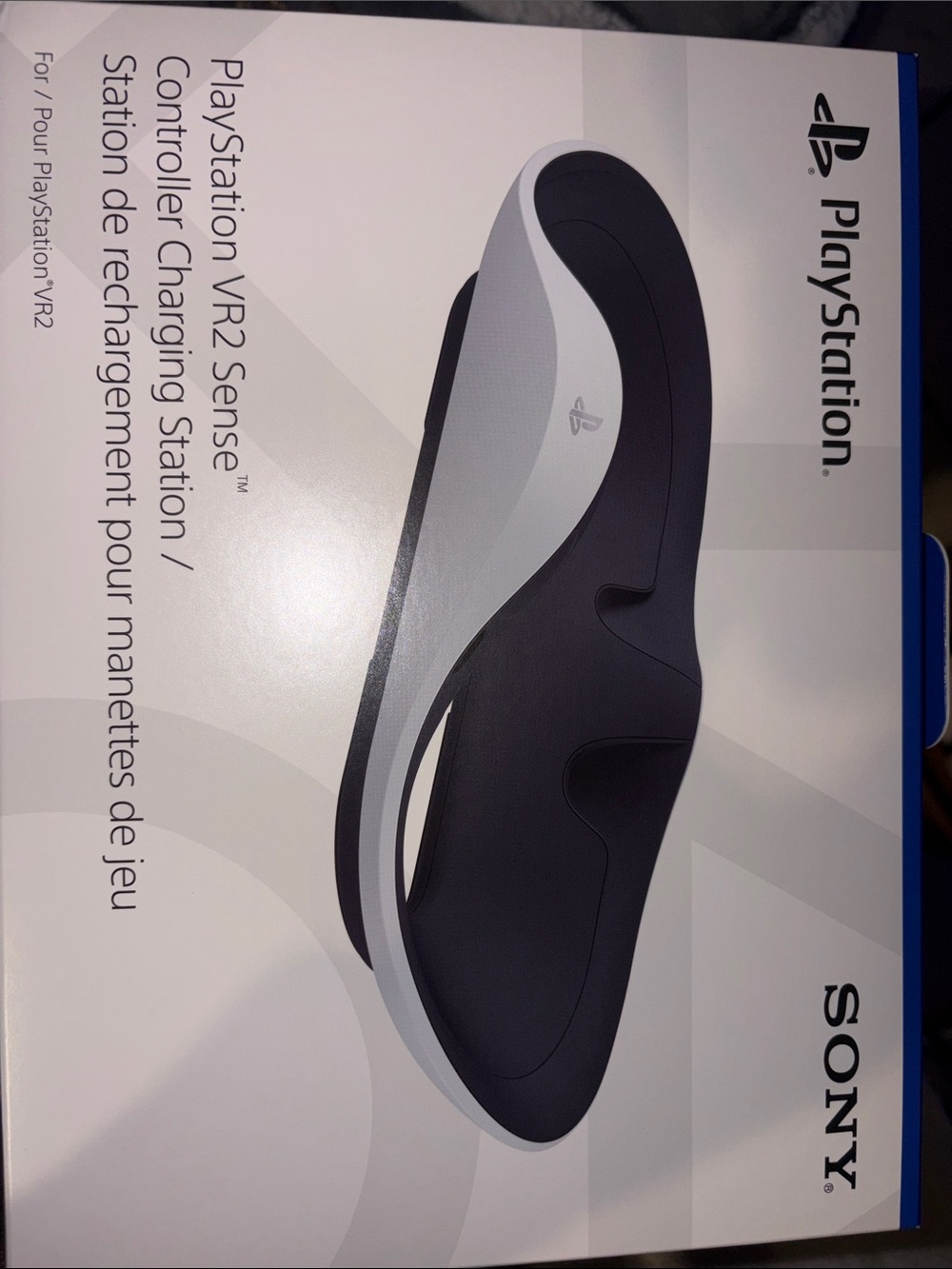 Sony PlayStation VR2 Controller Charging Station in Black and White